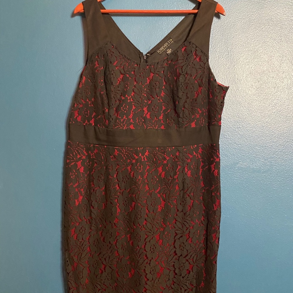 Black Lace Dress with Burgundy Slip Dress